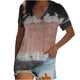 thumbnail image 1 of Camiseta de manga corta suelta con cuello en V estampada a la moda para mujer Pompotops  hkajfhjk471088, 1 of 6