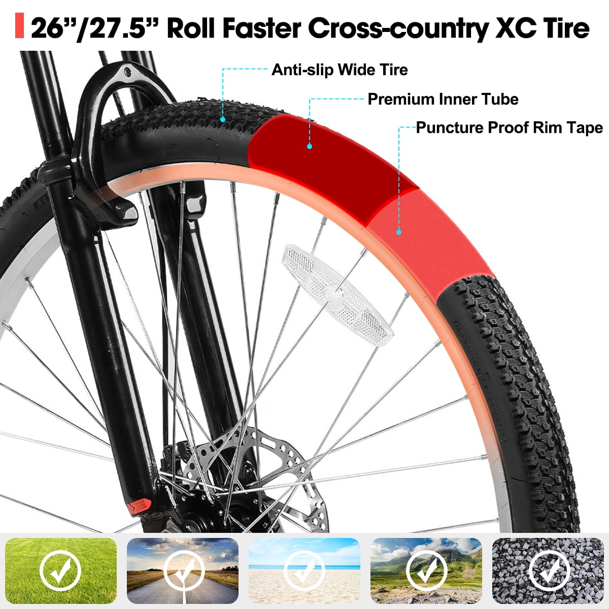 Hiland 26 Inch Mountain Bike, 18 Speed MTB with Dual Disc Brake, Mountain Bike for Men , Aluminium Frame Bicycle