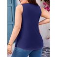 thumbnail image 4 of ANFERRY Plus Size Tank Tops for Women with Shelf Bras Pleated Tops Square Neck Sleeveless Split Side Camisoles, 4 of 7