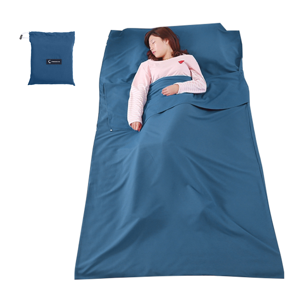 Single Silk Satin Outdoor Camping Liner Sleeping Bag Travel Hotel Bed Sheet JO