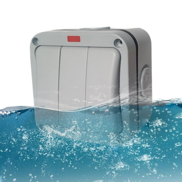 Interruptor Doble Resistente Al Agua IP66 - Para Exterior, Jardín, Blanco - Control Desde Dos Lugares