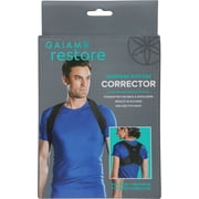 Gaiam Restore Posture Corrector for Women & Men - Neoprene Back Straightener Adjustable Straps Compact Brace Support for Clavicle, Neck, Shoulder, Invisible