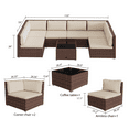 thumbnail image 4 of LHBcraft 7 Piece Patio Furniture Set, All Weather PE Rattan Outdoor Sectional Brown Wicker, 4 of 5