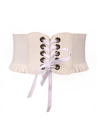 Ultra Wide Girdle Tie Corset Waistband Cummerbunds Dress Decorative Fit Belt