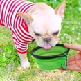 thumbnail image 6 of Collapsible Bowls for Dog, 2 Pack Collapsible Dog Water Bowls for Cats Dogs, Emlimny Portable Pet Feeding Watering Dish for Walking Parking Traveling with 2 Carabiners (Small, Blue+Green), 6 of 7