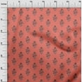 thumbnail image 3 of oneOone Silk Tabby Dark Peach Fabric Asian Block Print Sewing Craft Projects Fabric Prints By Yard 42 Inch Wide, 3 of 4