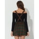 thumbnail image 3 of INSPIRE CHIC Falda De Tela Escocesa Gótica Para Mujer Faldas De Tirantes Desmontables De Cintura Alta Verde Rojo XS, 3 of 5