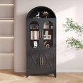 thumbnail image 4 of RRO Modern Metal Kitchen Pantry Storage Hutch Cabinet with Doors and Adjustable Shelves, 4 of 6