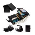thumbnail image 1 of Cartera antirrobo de cuero negro para hombre con bloqueo RFID, 1 of 1