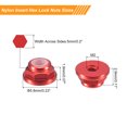 thumbnail image 2 of Uxcell Nylon Insert Hex Lock Nuts, 4pack - M2 x 0.4mm Aluminum Alloy Self-Locking Nut, Anodizing Flange Lock Nut for Fasteners(Wine Red), 2 of 6