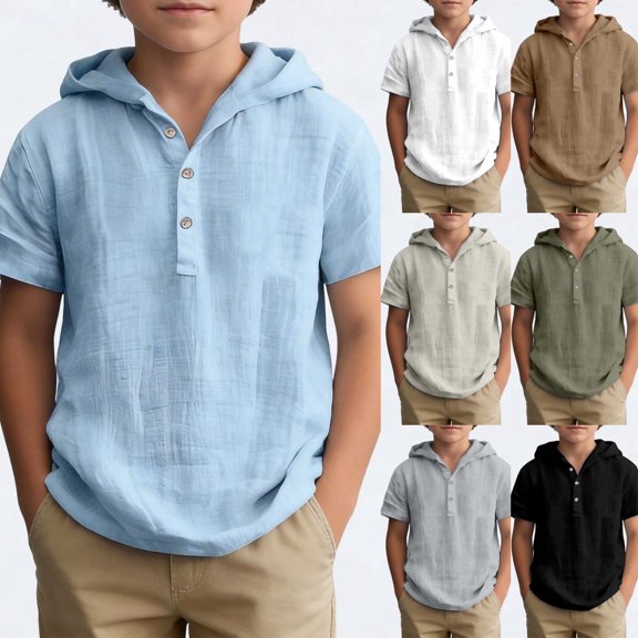 Miaoju Boys Polo Shirts Size 10 Button Closure Floral Print Short Sleeve Shirt Comfy Gentleman Tops Clothes for Children