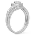 thumbnail image 2 of Dazzlingrock Collection 0.50 Carat (ctw) 14K Round Diamond Ladies Swirl 3 Stone Bridal Engagement Ring With Matching Band Set 1/2 CT, White Gold, Size 8, 2 of 3