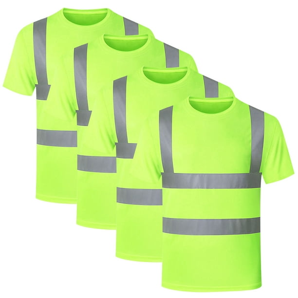 Blusa de Manga Larga de los Hombres de Color Sólido Sudadera Tira Reflectante Higiene Ropa de Trabajo, Cuello Redondo