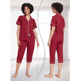thumbnail image 6 of ANLIQI Women's Pajama Sets 100% Cotton Summer Short Sleeve Capri Pajamas for Women Set Button Down Pjs Soft Sleepwear(Wine Red,S), 6 of 6