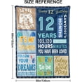 12th Birthday Present for Boys,Blue Happy 12th Birthday Blanket,12 Year