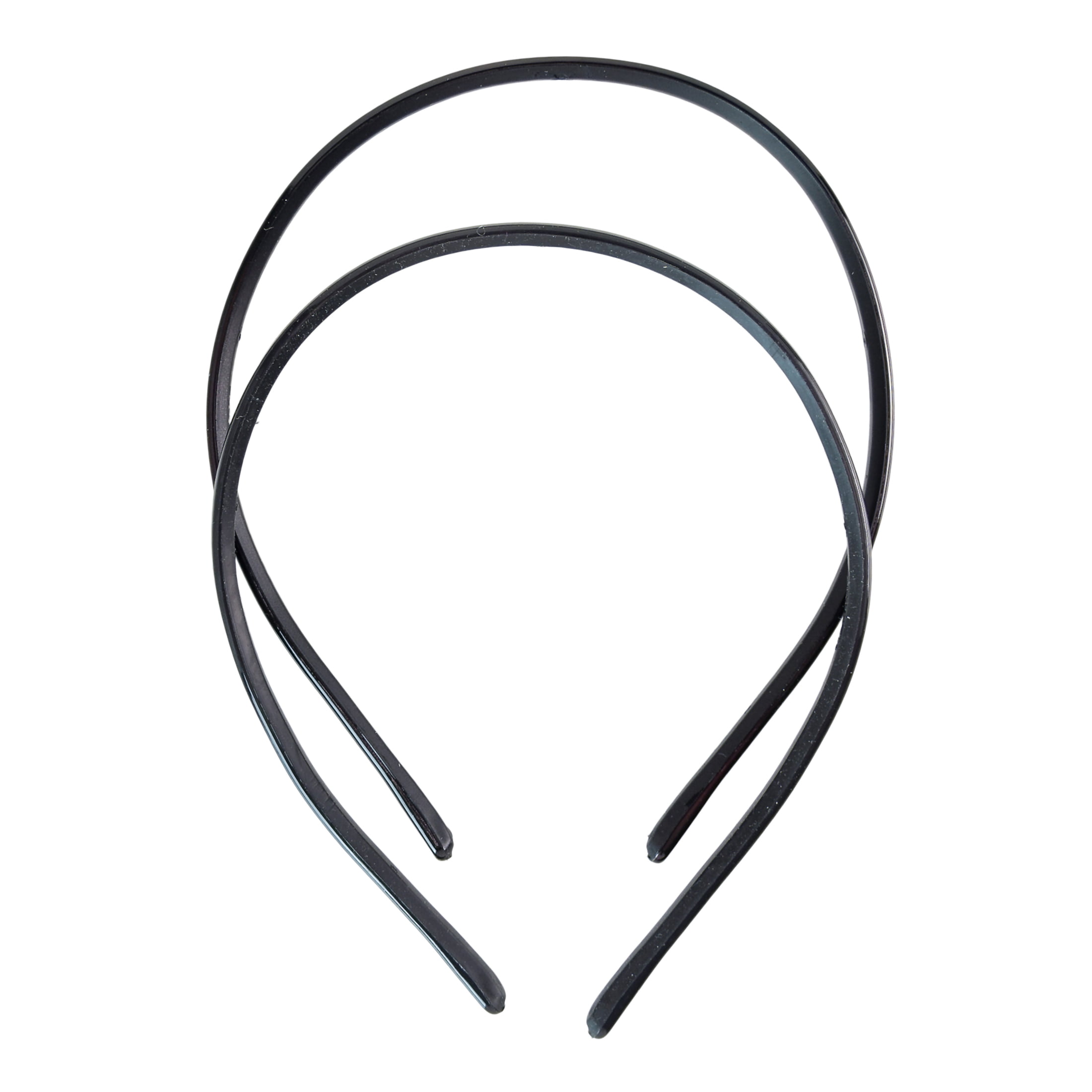 Scunci No-Slip Grip Flexible Plastic Skinny Headbands in Black and Brown, 2 Ct