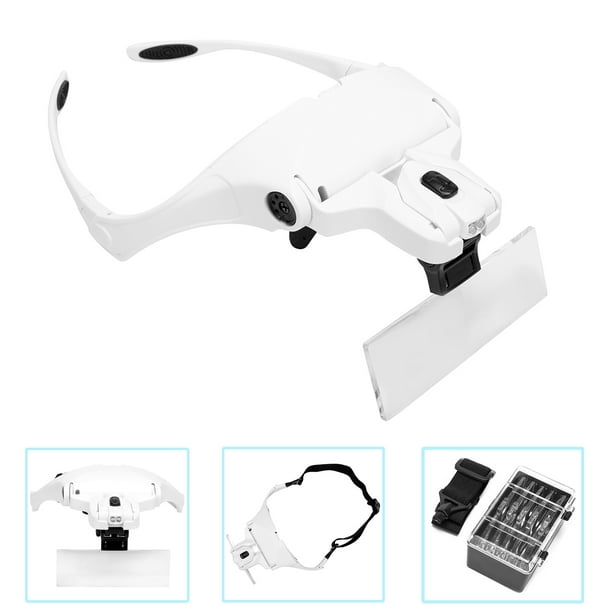 Nk 2 Pcs 5 Lens Adjustable Loupe Headband Magnifying Glass Magnifier With Led Light Lamp Magnifying Glasses 1x 1 5x 2x 2 5x 3 5x Walmart Com Walmart Com