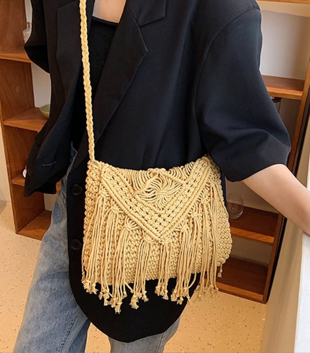 Crossbody Bag for Women Cute Hobo Bag Satchel Bag Summer Bag Knit Bag Beach Bag Purse Tote Handbags for Women 2023