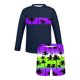 thumbnail image 5 of Odeerbi 3-14 Años Chicos 2 Piezas de Manga Larga Rash Guard Conjunto Hawaiano Upf 50 + Traje de Baño de Surf Seco Rápido Con Pantalones Cortos de Tabla, 5 of 7