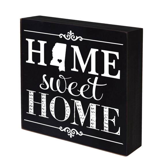 LifeSong Milestones 10x10 Shadow Box Black- Mississippi (Home Sweet Home)