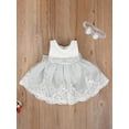 thumbnail image 3 of Bagilaanoe Newborn Baby Girl Party Dress Floral Print Sleeveless A-line Princess Dresses + Hairband 3M 6M 12M 18M 24M Infant Lace Patchwork Tulle Skirt, 3 of 6