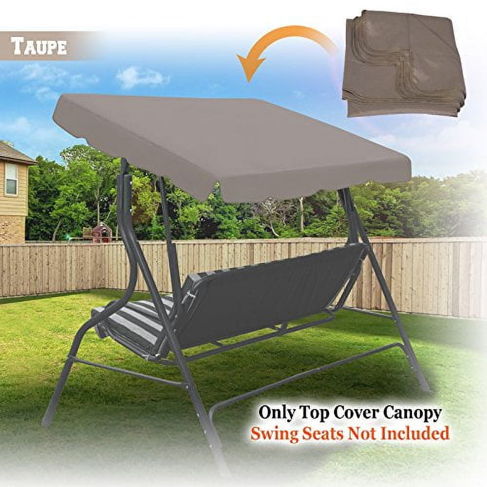 Sunny New Patio Outdoor 77"x43" Swing Canopy Replacement Porch Top Cover Seat Furniture (Taupe)