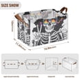 thumbnail image 7 of Yayeee Foldable Storage Basket for Shelves with Handles Set of 2 Waterproof Cloth Bins, Skeleton with Glasses, 7 of 7