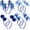 Blue, variant on 8 Pcs Graduation Pom Pom Headbands Spirit Party Headbands Tinsel Ponytails Headwear for Birthday Holiday