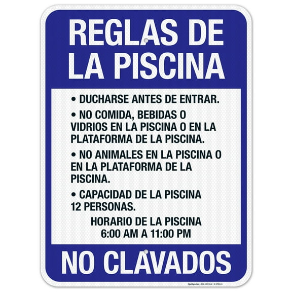 Reglas De La Piscina Sign, Pool Sign,
