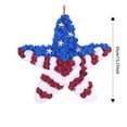 thumbnail image 3 of Patriotic Star Wreath Decor | Red White Blue Artificial Flower Hanging Decoration for 4th of July & Memorial Day | 1 Piece, 3 of 5