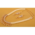 thumbnail image 3 of Sunsoul by Touchstone "Contemporary Kundan Collection" Indian Bollywood Kundan Look Button Shape Faux Pearls Faux Pearls Hangings Designer Jewelry Necklace In Antique Gold Tone For Women, 3 of 4