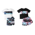 thumbnail image 6 of GYRATEDREAM Toddler Baby Boy Clothes Beach Short Sleeve Tropical Print Hawaiian T-Shirt Top and Drawstring Shorts Set 2PCS Summer Outfit for 12-18M Black, 6 of 6