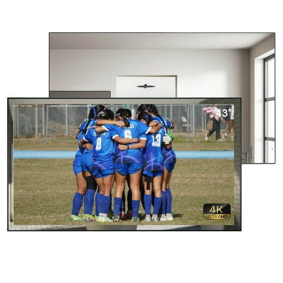 Elecsung 43 inch Frameless Smart Mirror TV 4K Waterproof for Bathroom webOS WiFi Bluetooth ATSC DTV Tuner for Hotel SPA