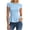 Blue, variant on Pearl Beaded Trim Short Sleeve Fitted Peplum Waist Flare Top Solid Structured Casual Blouse for Women Spring Summer Daily Party Wear S-XXL