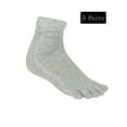 thumbnail image 2 of DODOING Men's Sports Five Finger Toe Socks Anti-Skid Wicking Socks Ankle High Elastic Feet Toe Socks, 3 Pair-Grey, 2 of 3