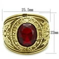 thumbnail image 2 of US Army Ring for Men and Women Unisex Stainless Steel Military Patriotic Ring in Gold with Red Stone Rock, 2 of 11