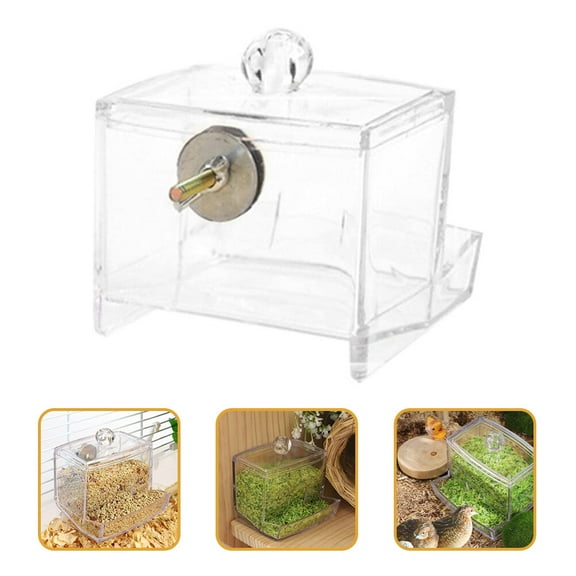 GAXIRE Transparent Acrylic Chicken Feeder 1 Set - Feeding Trough for Poultry and Chickens