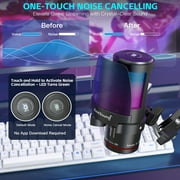 ZealSound Gaming USB Microphone,Noise Cancellation Condenser Mic with Touch Mute,Gain,Monitoring,Boom Arm for Streaming,Podcast,Twitch,YouTube,Discord,iPhone,iPad,PC,Computer,PS4,PS5,Mac,Gamerwave