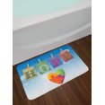 thumbnail image 2 of Autism Bath Mat, Never Lose Hope Raise Awareness and Love Theme with a Heart and Letters Hanging, Plush Bathroom Decor Mat with Non Slip Backing, 29.5" X 17.5", Multicolor, by Ambesonne, 2 of 2
