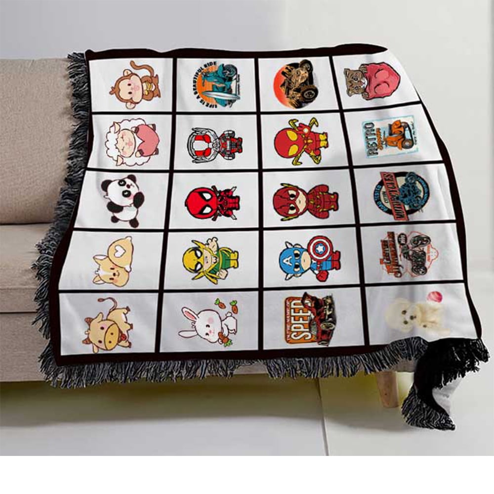 2pcs/pack 40x60 Sublimation Blanks Personalized Flannel Fringe Blankets