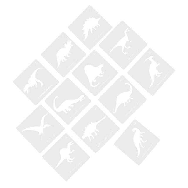 12pcs Dinosaur Wall Art Stencils Hollow Templates for Decorating