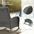 thumbnail image 3 of Onbrill Outdoor Rocking Chairs Set of 2 w/Side Table, Wicker Conversation Set for Patio, Backyard, Grey, 3 of 8