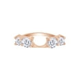 thumbnail image 1 of Round Shape White Cubic Zirconia Four-Stone Solitaire Enhancer Guard Ring 10k Rose Gold Ring Size - 8, 1 of 3