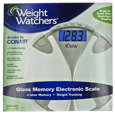 Conair Weight Watchers Glass Memory Precision Electronic Scale