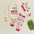 thumbnail image 2 of Gerichy Newborn Baby Boy Romper Coming Home Outfits Farm-Themed Print Romper+Pants+Hat 3PCS Clothes Set 0-12 Months, 2 of 4