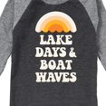 thumbnail image 3 of Instant Message - Lake Days And Boat Waves - Toddler And Youth Raglan Graphic T-Shirt, 3 of 7