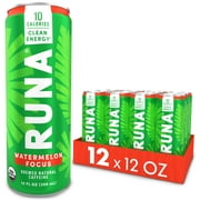 RUNA Energy Drink, Watermelon, 12 fl oz Can (Pack of 12)
