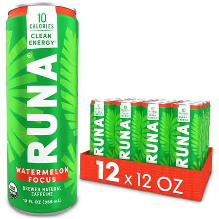 RUNA Energy Drink, Watermelon, 12 fl oz Can (Pack of 12)