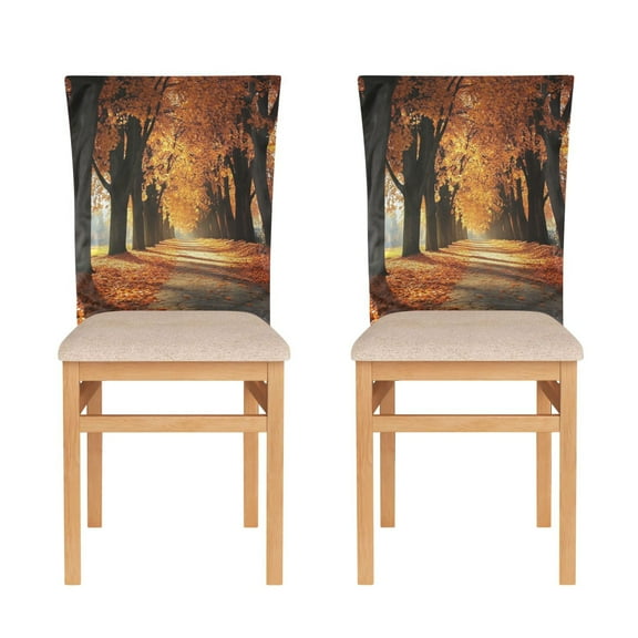 Decorative Chair Back Cover One Size x2 Chair Cover Dining Chair Slipcovers Chair Back Decoration Festival Chair Decoration Autumnal Tree