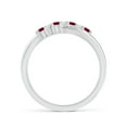 thumbnail image 2 of ANGARA Natural Round Ruby and Diamond Crossover Ring in 14K White Gold for Women (Size-2mm) | July Birthstone, Birthday, Anniversary, Jewelry Gift for Women | Natural Ruby Ring, 2 of 12